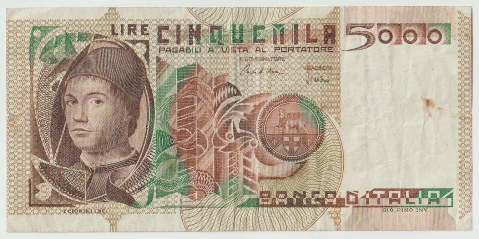 איטליה - 5,000 לירות, שנה 1980